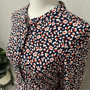 Julia Jersey Shirt Dress, French Navy, Abstract Print, 6